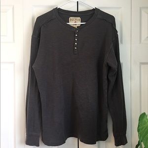 Charcoal Gray Distressed Red Head Long Sleeve